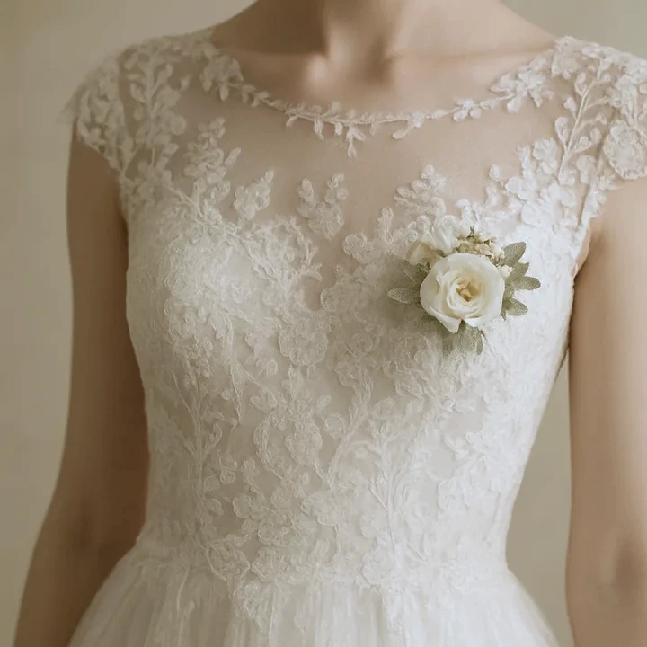 Robe de mariée présentée avant la cérémonie
